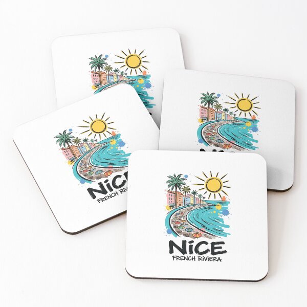 Item preview, French Riviera Nice Coastal Travel Art designed and sold by Merch by Das Design Studio.