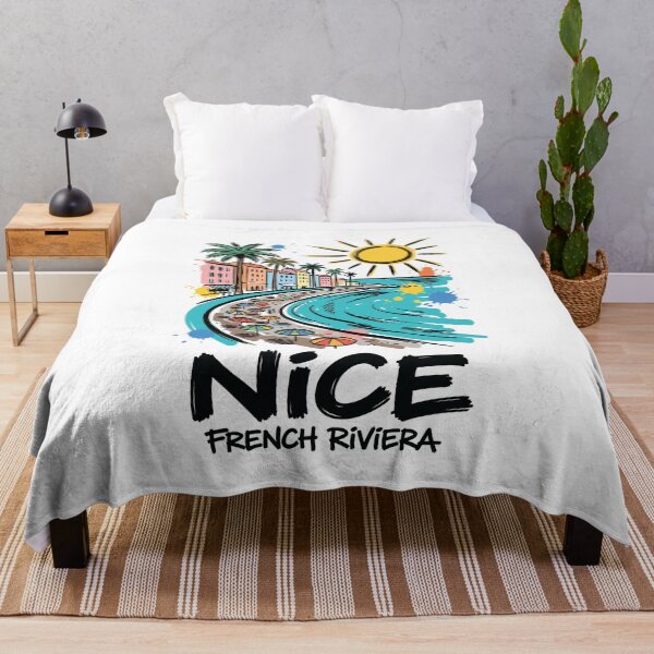 Item preview, French Riviera Nice Coastal Travel Art designed and sold by Merch by Das Design Studio.