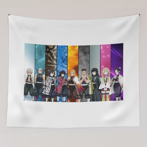 Item preview, Picturesque Demon Slayer Kimetsu no Yaiba bBelgian Squares designed and sold by Heerwhiteshirt.