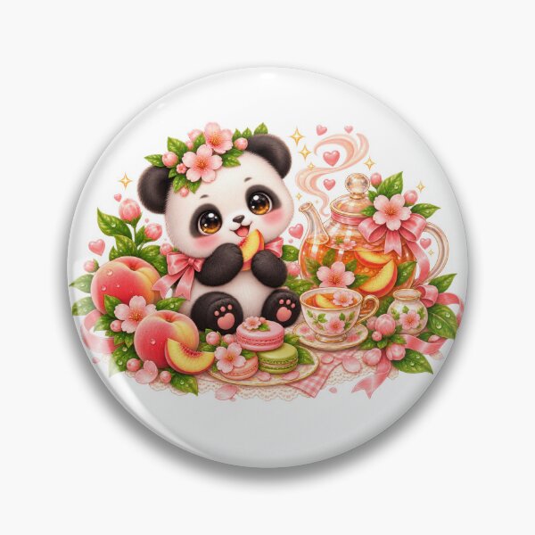 Item preview, Cute Panda Peach Blossom Tea Party designed and sold by jgvisualarts.