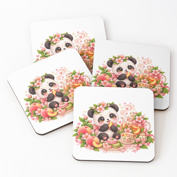 Item preview, Cute Panda Peach Blossom Tea Party designed and sold by jgvisualarts.