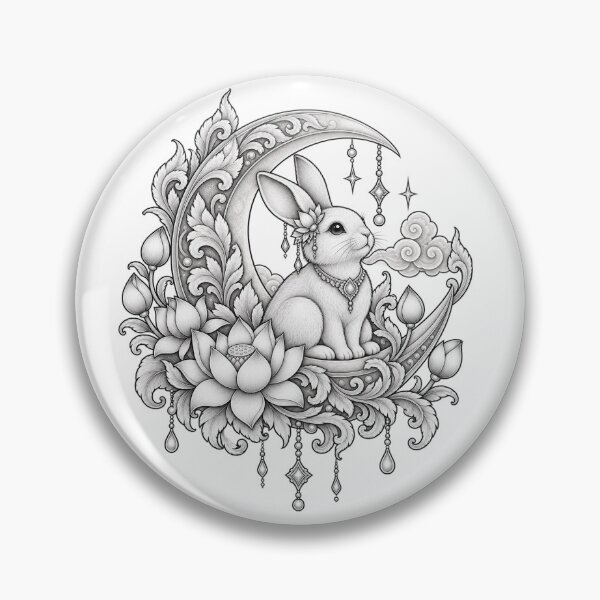 Item preview, Moon Rabbit Sacred Lotus Ornamental Art designed and sold by mamhew2456.