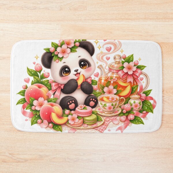 Item preview, Cute Panda Peach Blossom Tea Party designed and sold by jgvisualarts.