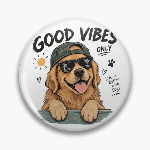 Item preview, Good Vibes Only - Cool Golden Retriever Beach Dog designed and sold by GenZFashion000.