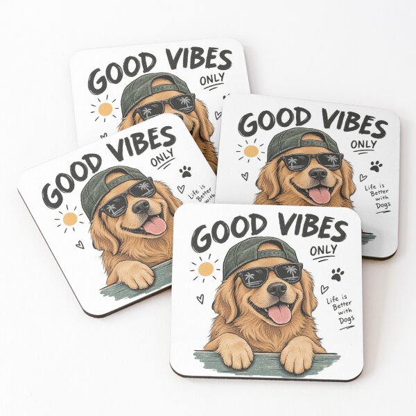 Item preview, Good Vibes Only - Cool Golden Retriever Beach Dog designed and sold by GenZFashion000.