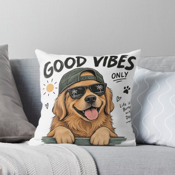 Item preview, Good Vibes Only - Cool Golden Retriever Beach Dog designed and sold by GenZFashion000.