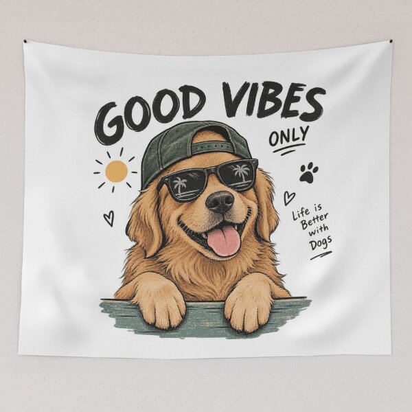 Item preview, Good Vibes Only - Cool Golden Retriever Beach Dog designed and sold by GenZFashion000.