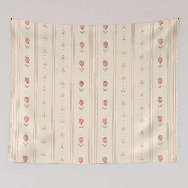 Item preview, Strawberry & Flowers Tickle Stripe designed and sold by SSundaysPrints.