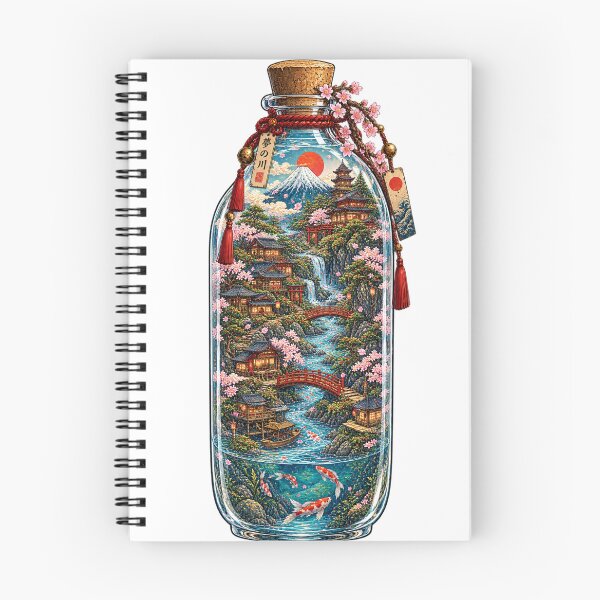 Item preview, The Village in the Bottle | Japanese Ukiyo-e Fantasy designed and sold by Substance_life.