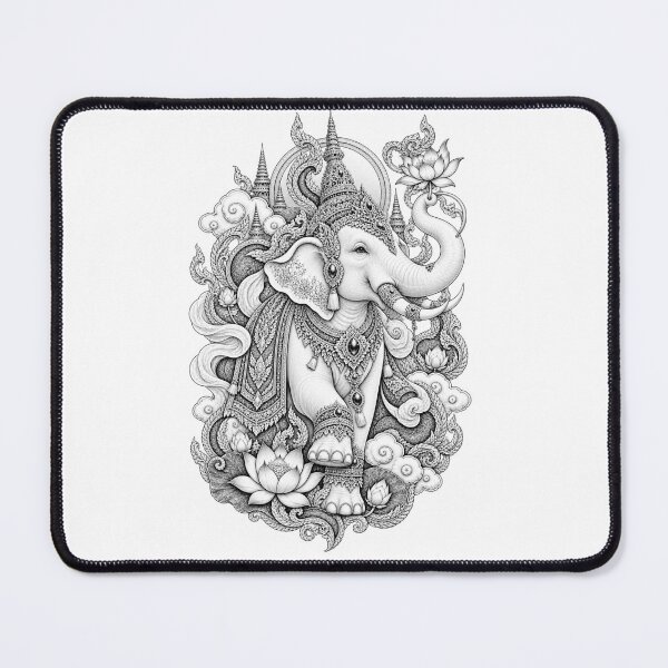 Item preview, Sacred Thai White Elephant Lotus Art designed and sold by mamhew2456.