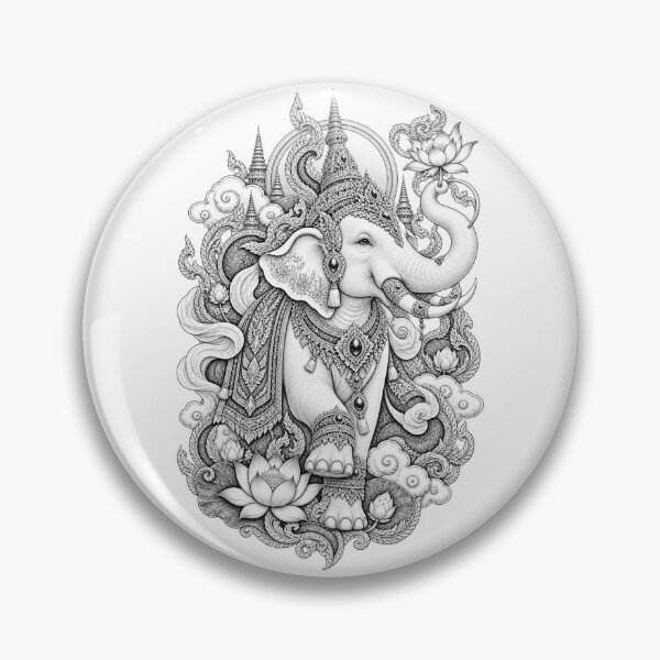 Item preview, Sacred Thai White Elephant Lotus Art designed and sold by mamhew2456.