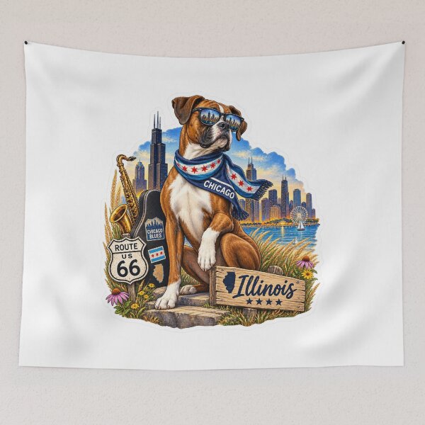 Item preview, Illinois Chicago Blues Dog designed and sold by Whimspired By Paxx.
