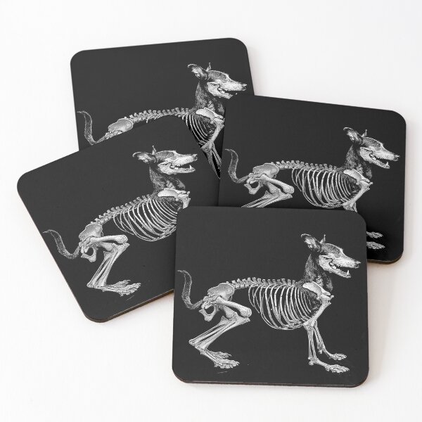 Item preview, Gothic Dog Skeleton Anatomy Macabre Canine Dark Art designed and sold by inkoutninja.