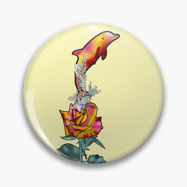 Item preview, Yellow and Pink Dolphin Jumping Out Of A Rose designed and sold by XenonBraun.