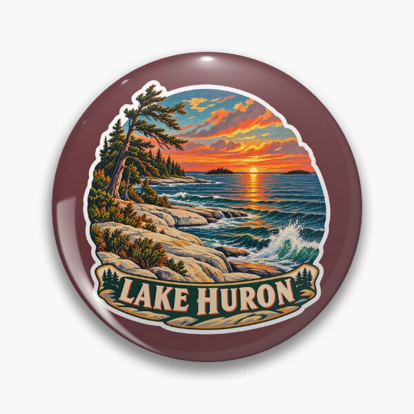 Item preview, Lake Huron Vintage Canadian Great Lakes Scenic Prints designed and sold by PinUpPizzazz.
