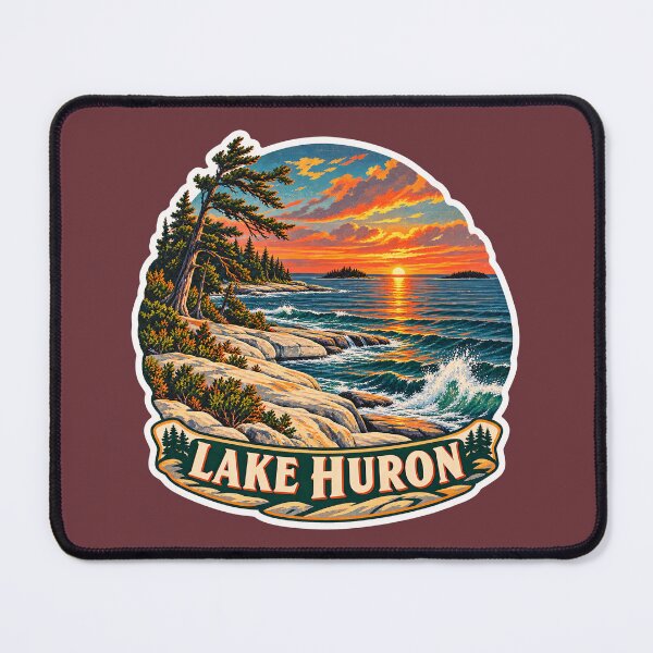 Item preview, Lake Huron Vintage Canadian Great Lakes Scenic Prints designed and sold by PinUpPizzazz.