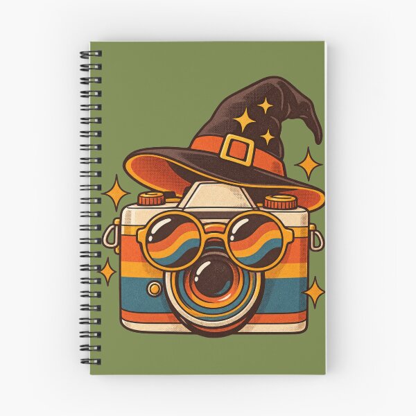 Item preview, Retro 1970s Witch Hat Camera Art – Groovy Vintage Halloween Print designed and sold by MagicMakerPh.