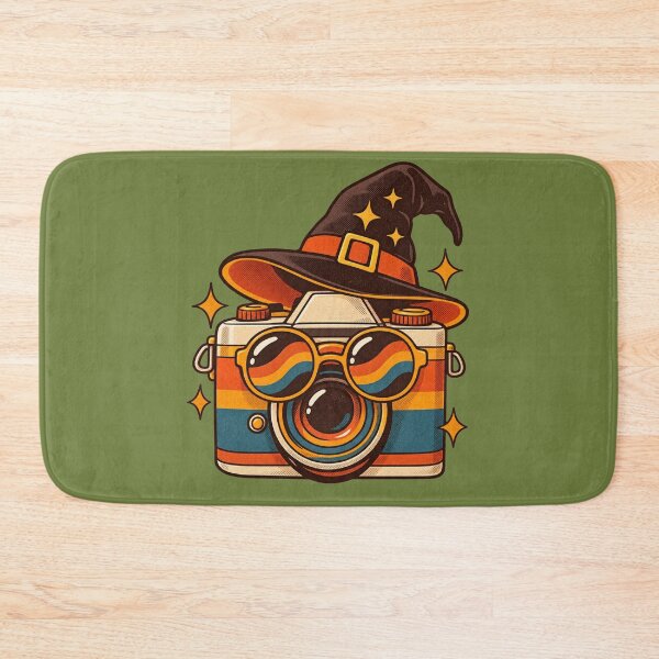 Item preview, Retro 1970s Witch Hat Camera Art – Groovy Vintage Halloween Print designed and sold by MagicMakerPh.