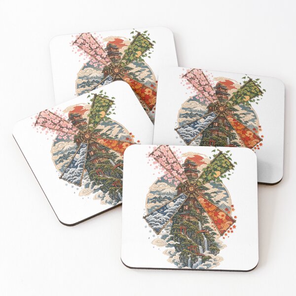 Item preview, The Mill of the Four Seasons – Japanese Ukiyo-e Fantasy Art designed and sold by Substance_life.