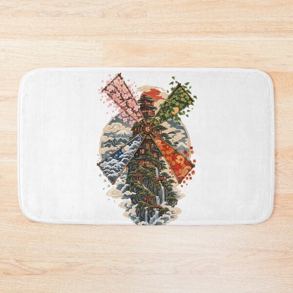 Item preview, The Mill of the Four Seasons – Japanese Ukiyo-e Fantasy Art designed and sold by Substance_life.