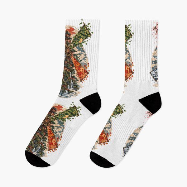 Item preview, The Mill of the Four Seasons – Japanese Ukiyo-e Fantasy Art designed and sold by Substance_life.