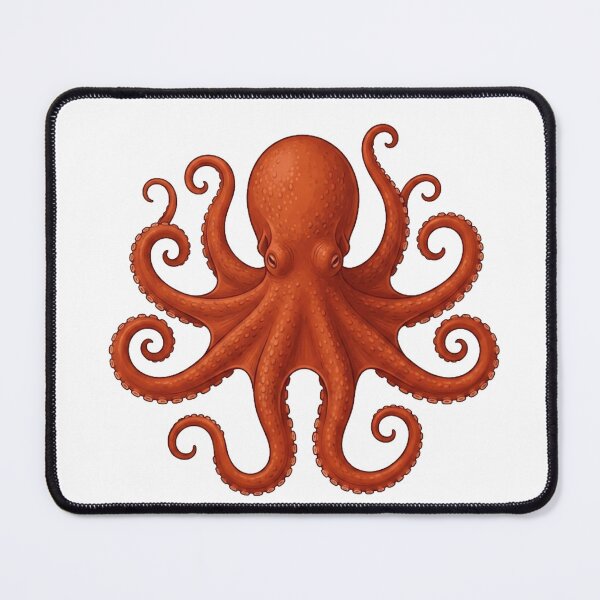 Item preview, Artistic Red Octopus Illustration with Curled Tentacles designed and sold by meghnad.
