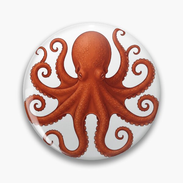 Item preview, Artistic Red Octopus Illustration with Curled Tentacles designed and sold by meghnad.