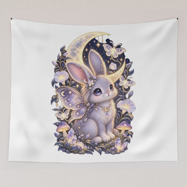 Item preview, Moonlit Moth Bunny’s Enchanted Garden designed and sold by jgvisualarts.