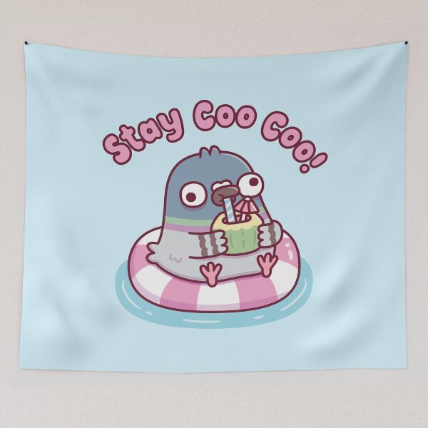 Item preview, Funny Pigeon Chilling On Pool Float Stay Coo Coo Bird Pun designed and sold by rustydoodle.