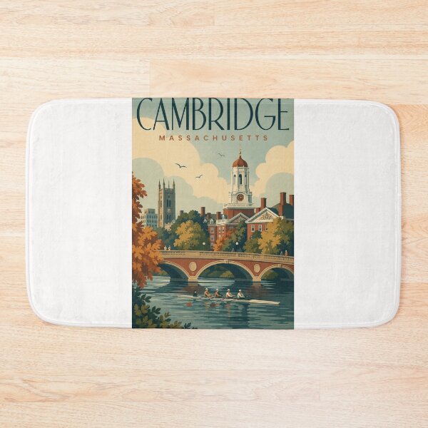 Item preview, Cambridge Massachusetts Charles River Harvard Skyline and Rowing Scene designed and sold by Places On Earth.