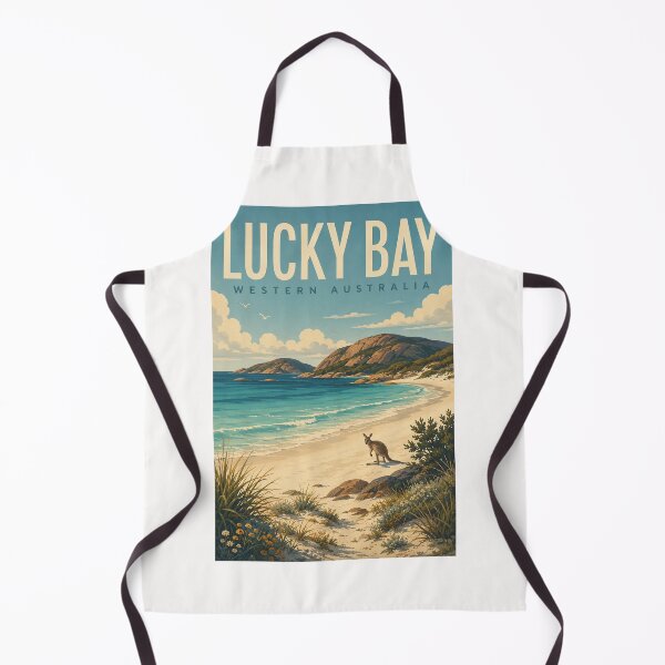 Item preview, Lucky Bay Western Australia Turquoise Coast with Kangaroo and Granite Headlands designed and sold by Places On Earth.