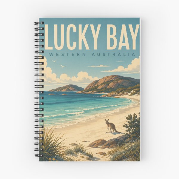 Item preview, Lucky Bay Western Australia Turquoise Coast with Kangaroo and Granite Headlands designed and sold by Places On Earth.