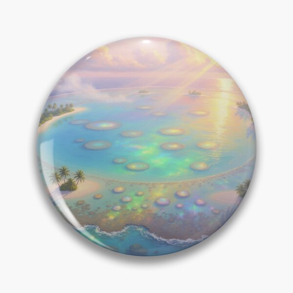 Item preview, Coral Atoll Seen from the Sky — Lagoon with Enchanting Colors designed and sold by Hawaii26.