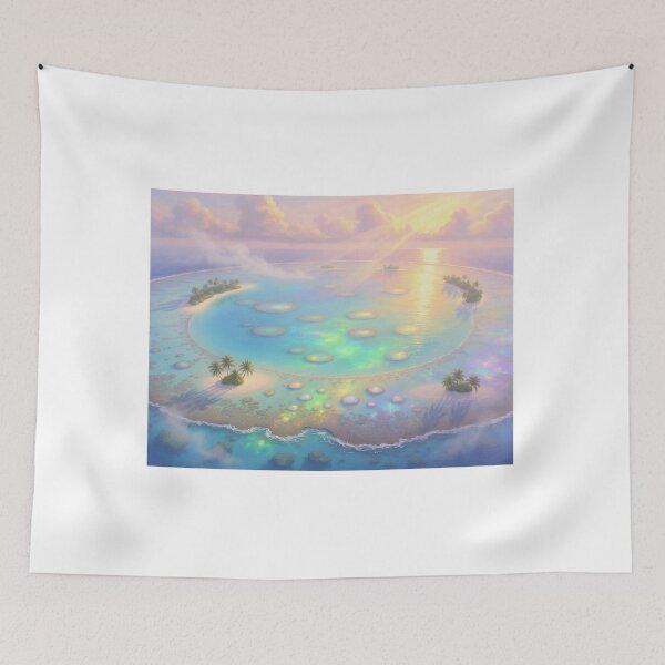 Item preview, Coral Atoll Seen from the Sky — Lagoon with Enchanting Colors designed and sold by Hawaii26.