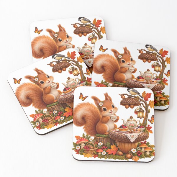 Item preview, Woodland Squirrel’s Cozy Autumn Tea Party designed and sold by jgvisualarts.