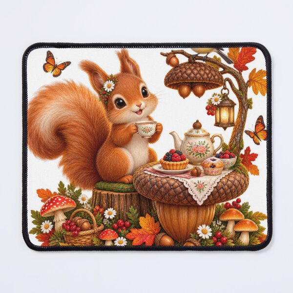 Item preview, Woodland Squirrel’s Cozy Autumn Tea Party designed and sold by jgvisualarts.