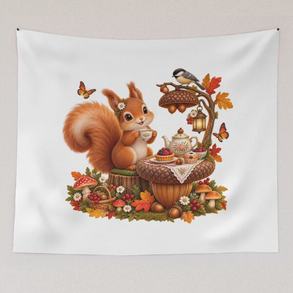 Item preview, Woodland Squirrel’s Cozy Autumn Tea Party designed and sold by jgvisualarts.