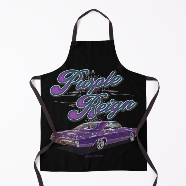 Artikelvorschau, 1965er Impala Purple Reign mit Text – Lowrider, Kustom, Hot Rod, Muscle Car entworfen und verkauft von Elegant Customs.
