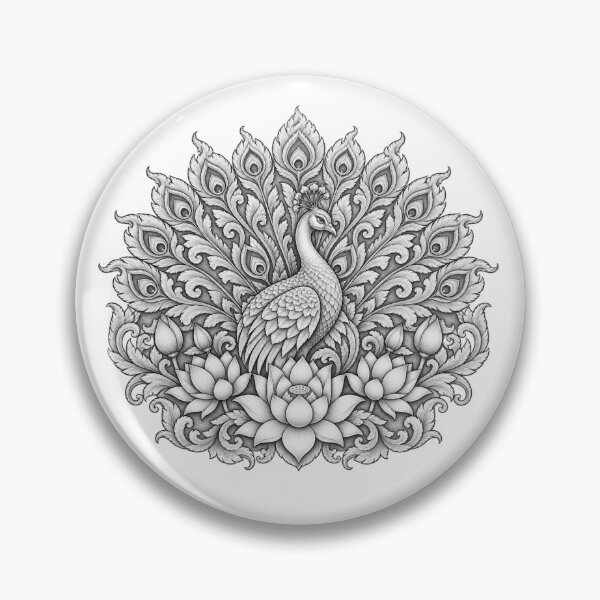Item preview, Ornamental Peacock Sacred Lotus Thai Art designed and sold by mamhew2456.