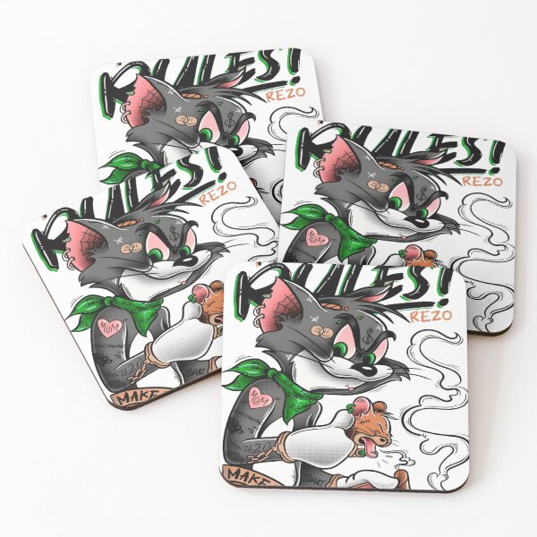Item preview, There Are No Rules - Badass Edgy Cat Streetwear Tattoo Art designed and sold by Shopri.