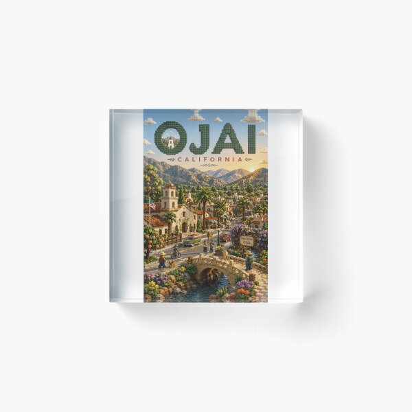 Item preview, Ojai California Valley Town beneath the Topatopa Mountains designed and sold by Places On Earth.