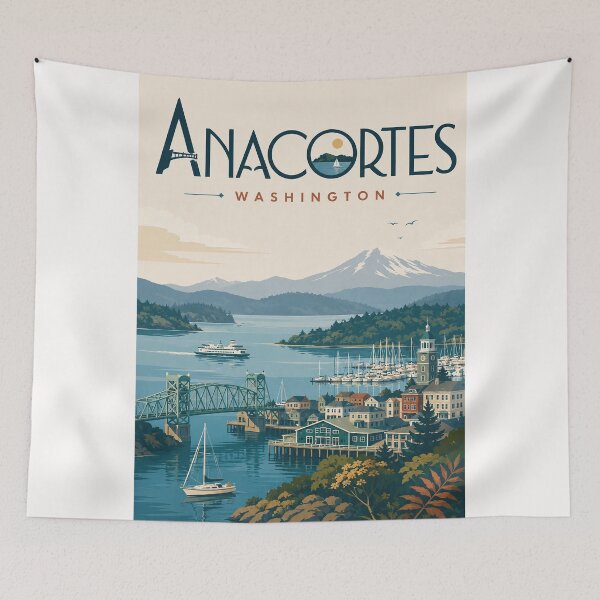 Item preview, Anacortes Washington Waterfront with Mount Baker and Puget Sound designed and sold by Places On Earth.