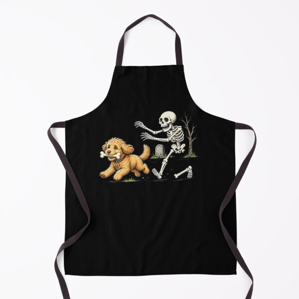 Item preview, Funny Goldendoodle Dog Stealing Bone From Skeleton Halloween  designed and sold by RealestInternet.