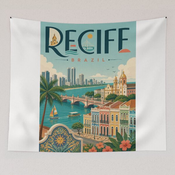 Item preview, Recife Brazil Waterfront with Pernambuco Colonial Architecture designed and sold by Places On Earth.
