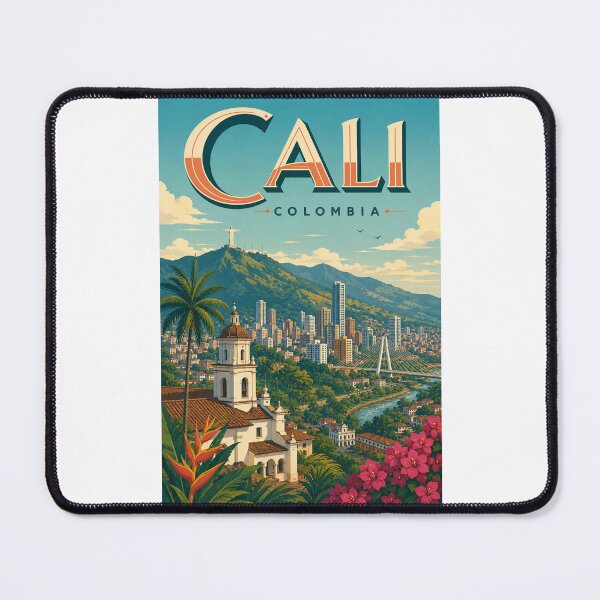 Item preview, Cali Colombia Skyline beneath Cristo Rey and Farallones Mountains designed and sold by Places On Earth.