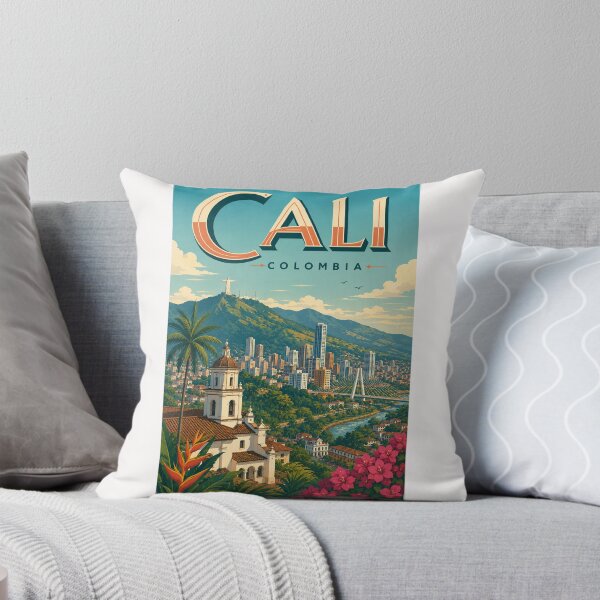 Item preview, Cali Colombia Skyline beneath Cristo Rey and Farallones Mountains designed and sold by Places On Earth.