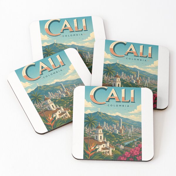 Item preview, Cali Colombia Skyline beneath Cristo Rey and Farallones Mountains designed and sold by Places On Earth.