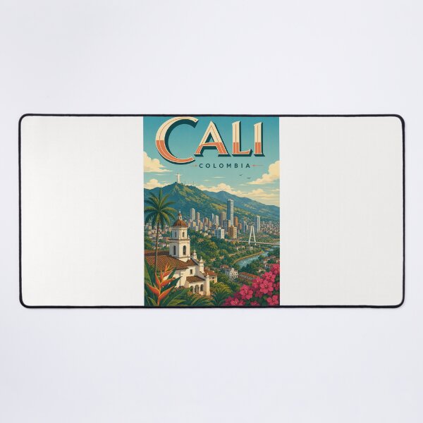 Item preview, Cali Colombia Skyline beneath Cristo Rey and Farallones Mountains designed and sold by Places On Earth.