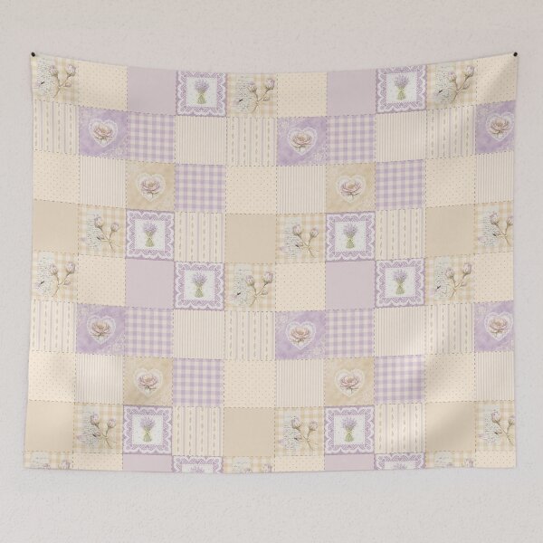 Item preview, Lavender Vintage Patchwork Sampler Art designed and sold by SSundaysPrints.