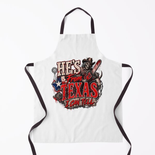 Item preview, Hes From Texas I Can Tell Cowboy Chainsaw Halloween Horror  designed and sold by RealestInternet.